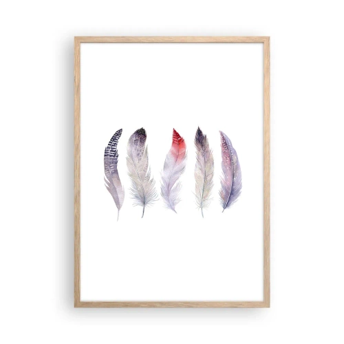 Affiche dans un chêne clair - Poster - Délicat comme un brouillard multicolore - 50x70 cm