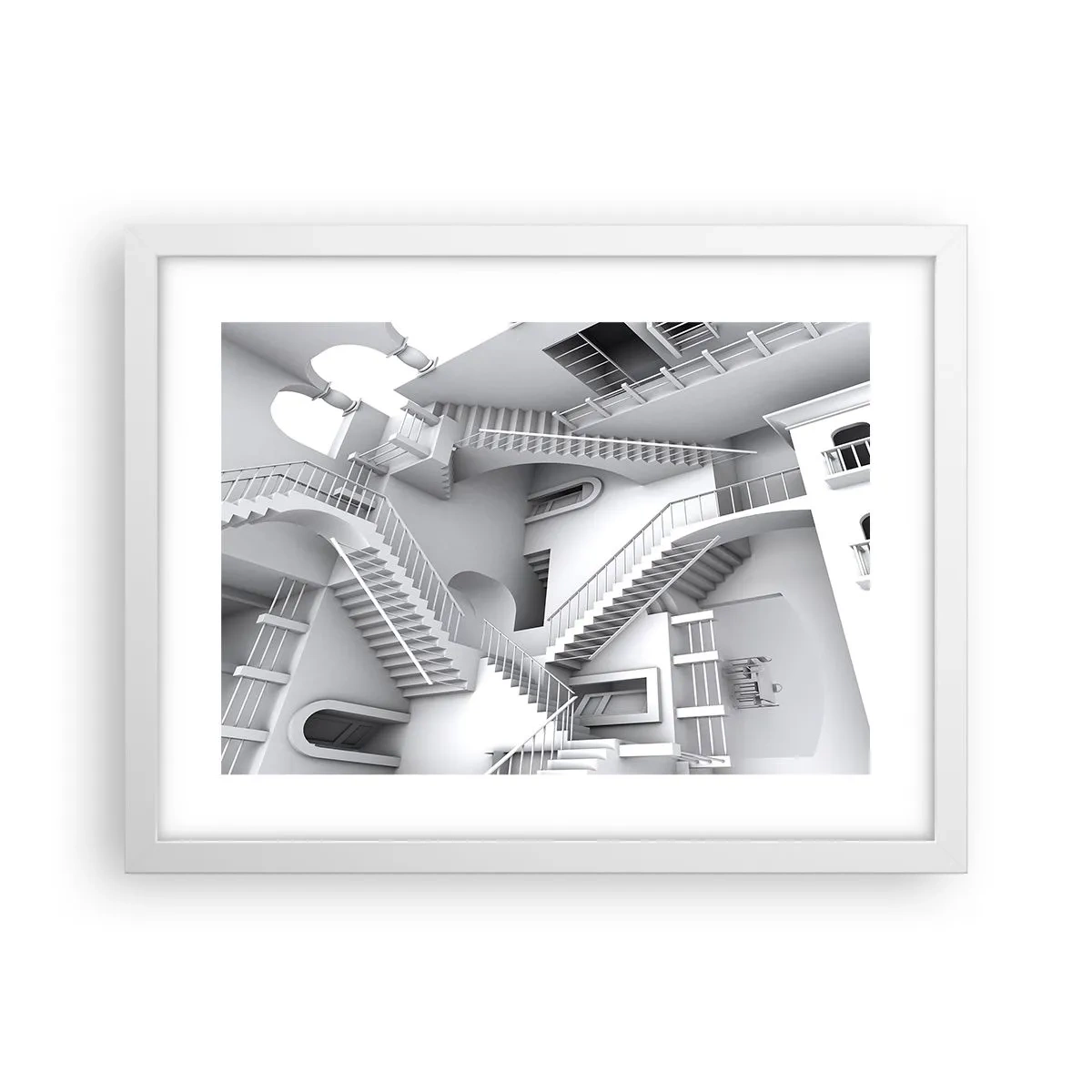 Affiche dans un cadre blanc - Poster - Paradoxes spatiaux - 40x30 cm