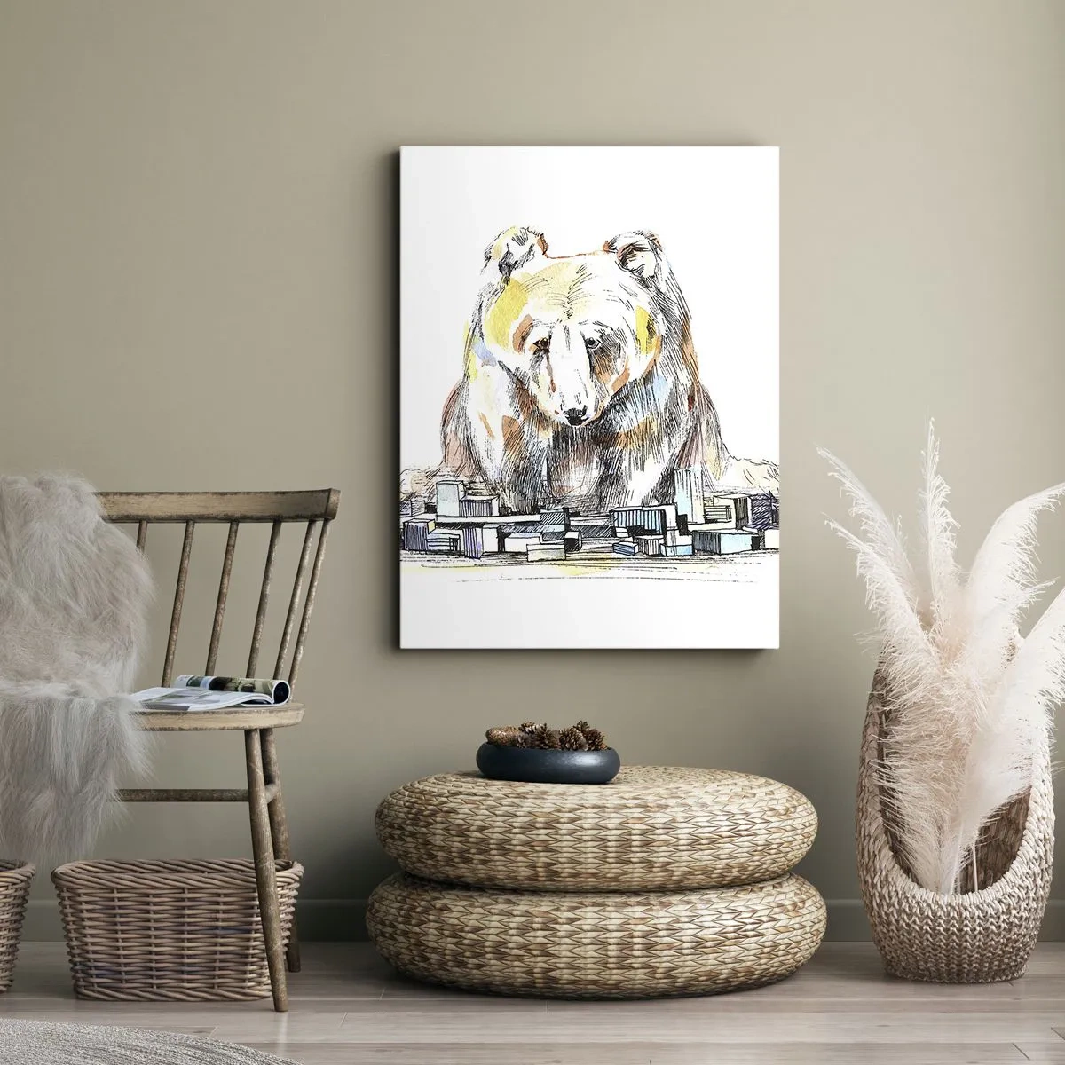 Impression sur toile - Image sur toile - Comment peut-on vivre ainsi ? - 45x80 cm