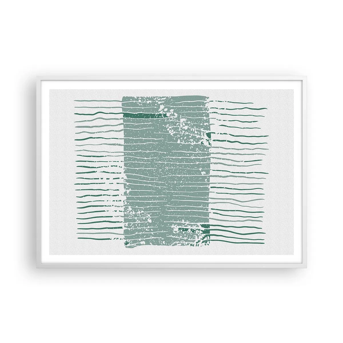 Affiche dans un cadre blanc - Poster - Abstraction de la mer - 100x70 cm
