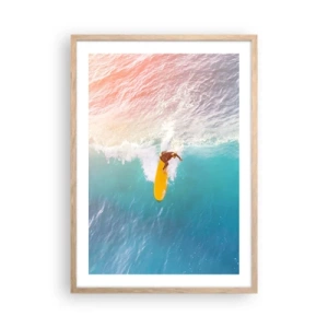 Affiche dans un chêne clair - Poster - Le cavalier de l'océan - 50x70 cm