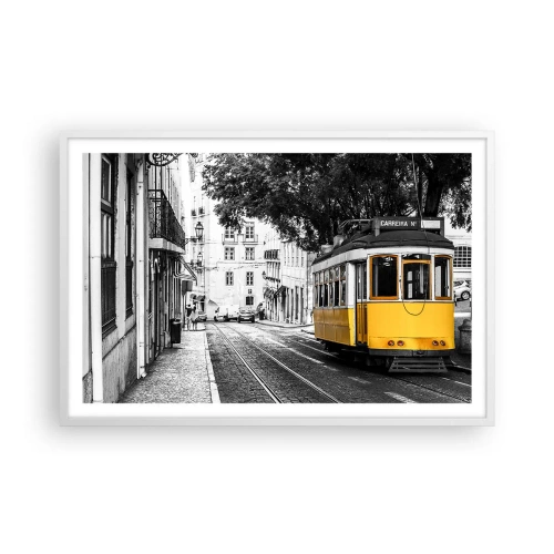 Affiche dans un cadre blanc - Poster - Et du fado en arrière-plan - 91x61 cm