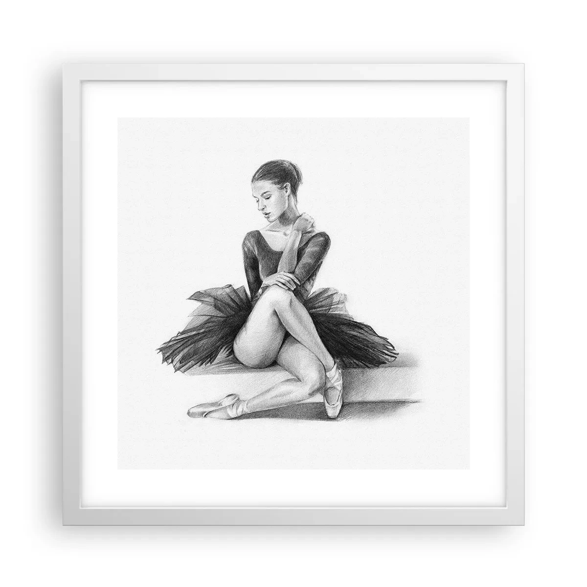 Affiche dans un cadre blanc - Poster - Envoutée par la danse - 40x40 cm