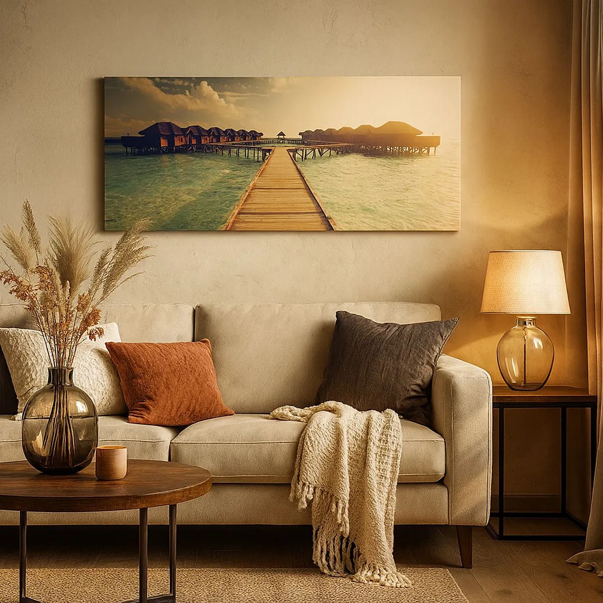 Impression sur toile - Image sur toile - Invitation chaleureuse - 100x40 cm