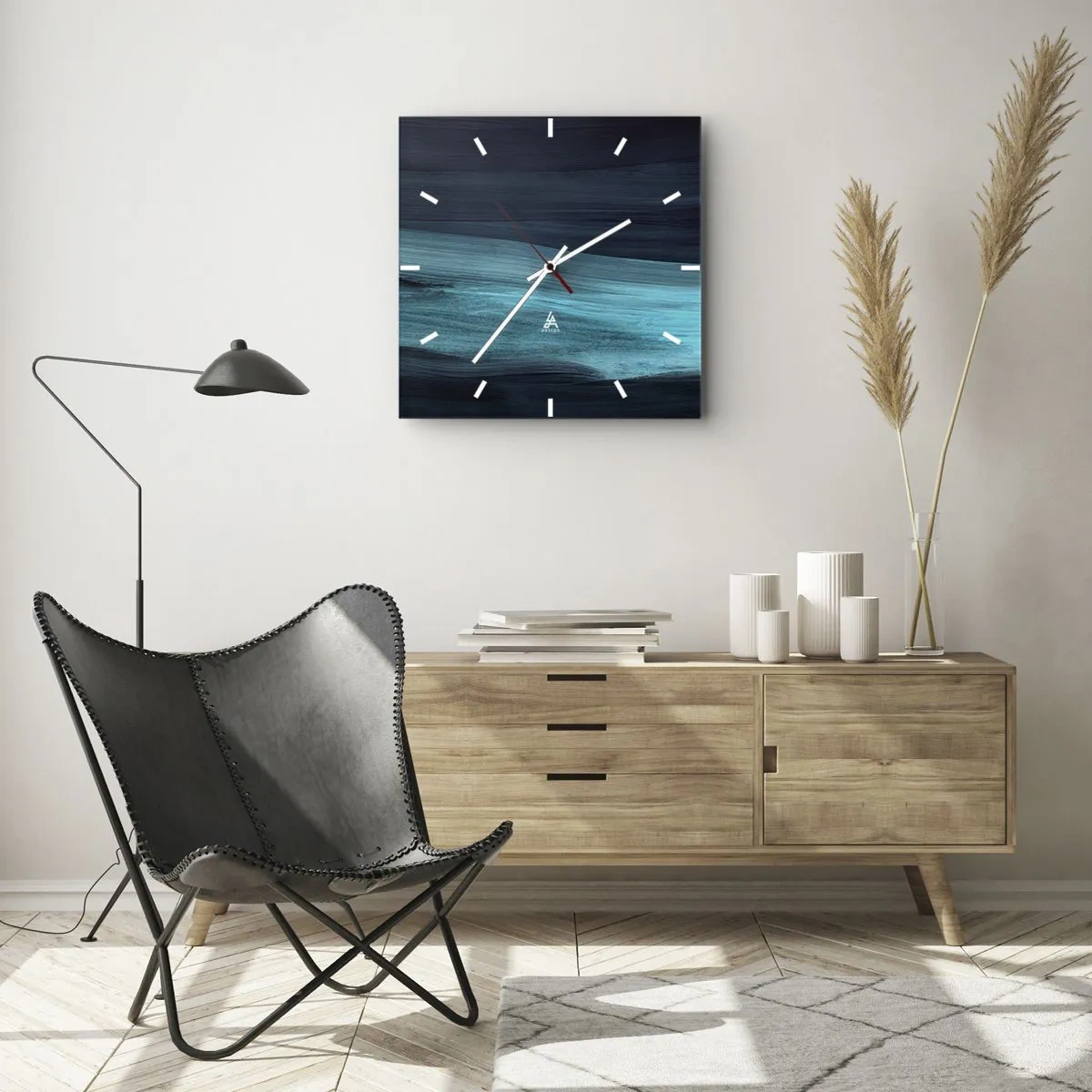 Horloge murale - Pendule murale - Suivez le courant - 30x30 cm