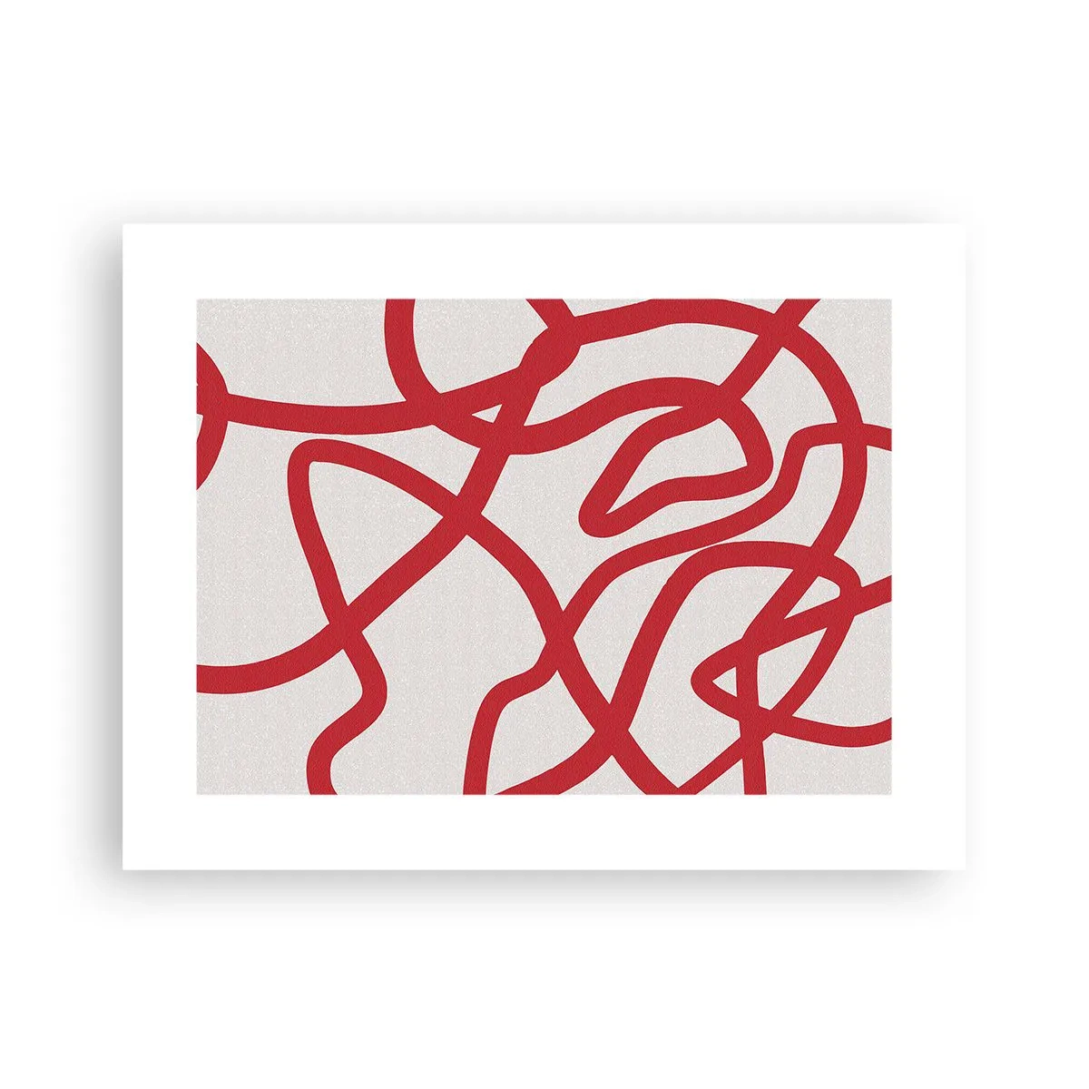 Affiche - Poster - Rouge sur blanc - 40x30 cm