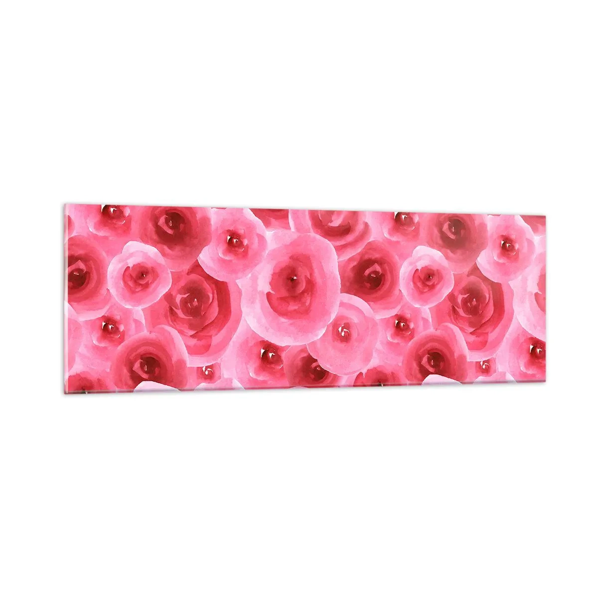 Impression sur verre - Image sur verre - Roses en-haut et en-bas - 90x30 cm