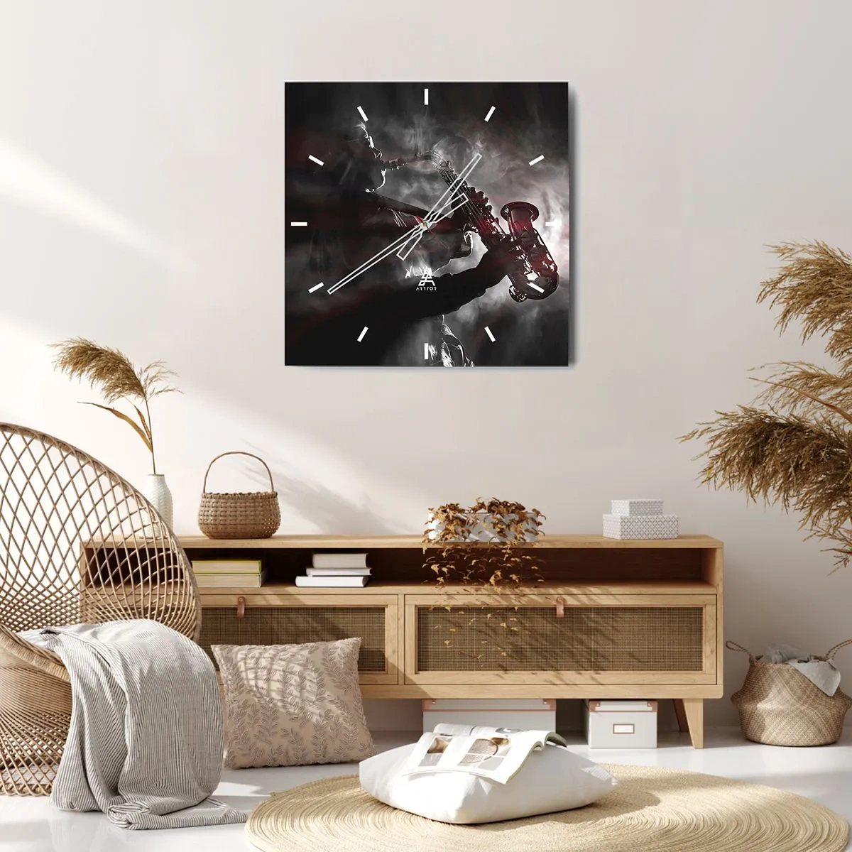 Horloge murale - Pendule murale - Dans les brumes du jazz - 30x30 cm
