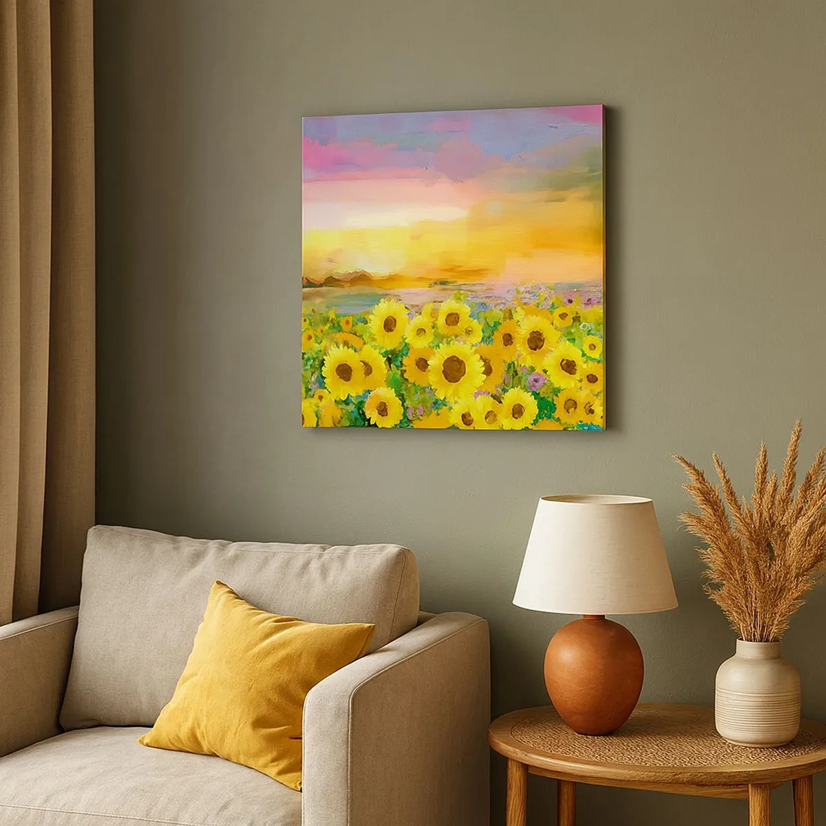 Impression sur toile - Image sur toile - Le soleil lui-même est descendu sur terre - 30x30 cm