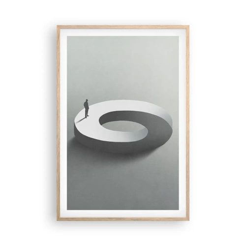 Affiche dans un chêne clair - Poster - Et sois intelligent ici - 61x91 cm