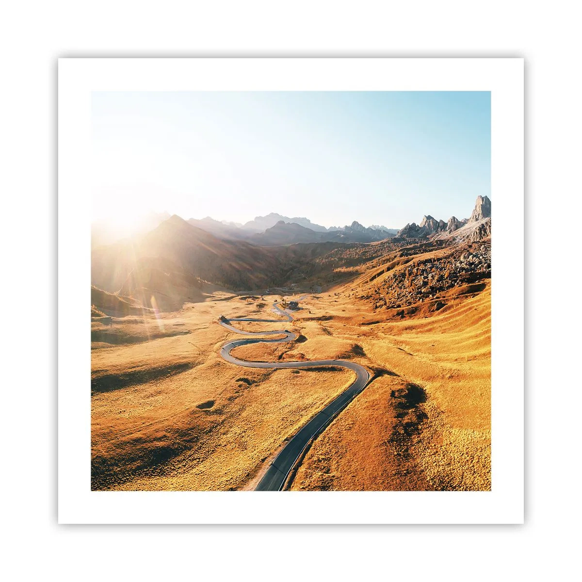 Affiche - Poster - Dans une vallée dorée - 50x50 cm