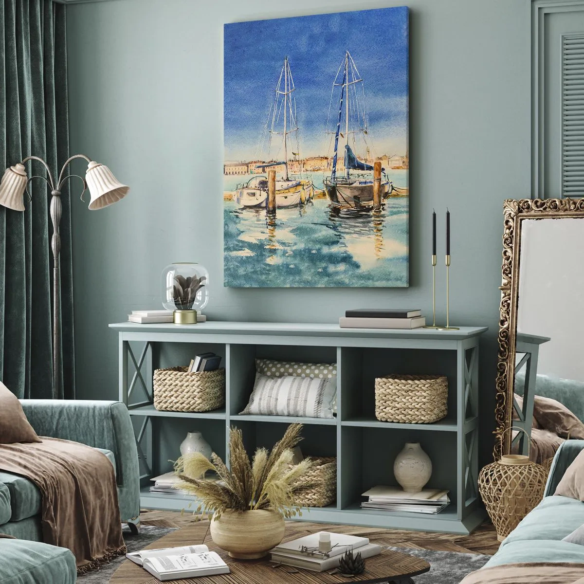 Impression sur toile - Image sur toile - Lagune ensoleillée - 45x80 cm