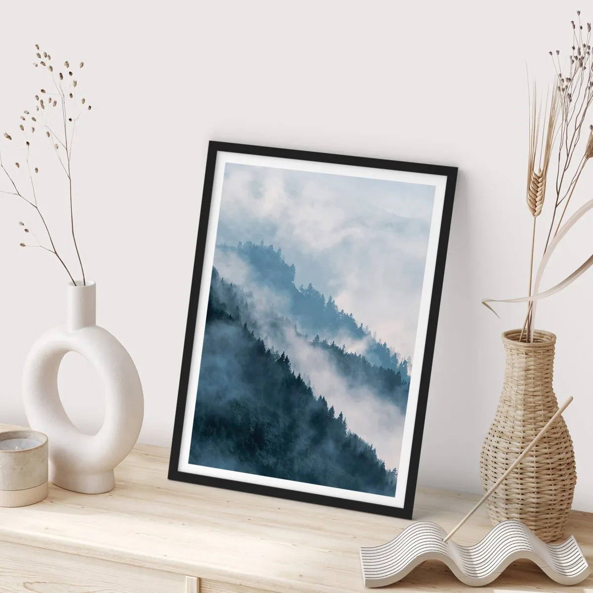 Affiche dans un cadre noir - Poster - Mysticisme des montagnes - 61x91 cm