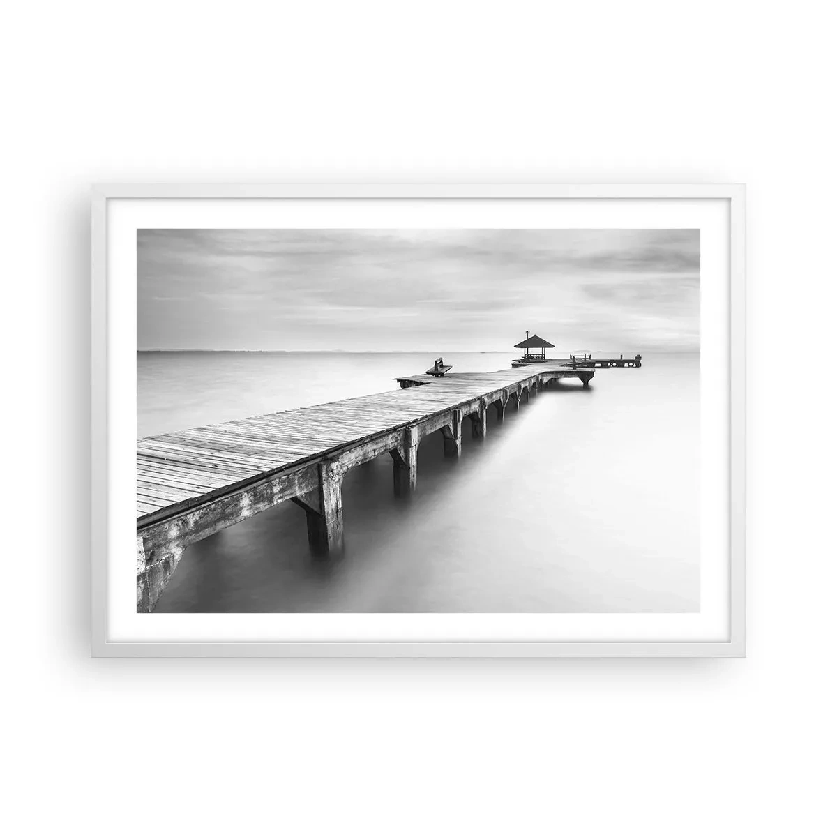 Affiche dans un cadre blanc - Poster - À l'horizon - 70x50 cm