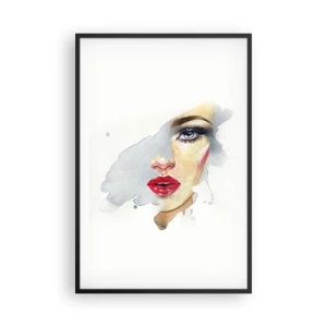 Affiche dans un cadre noir - Poster - Reflet dans une goutte d'eau - 61x91 cm