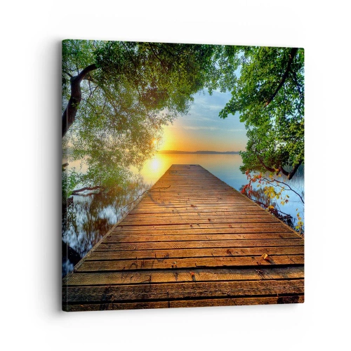 Impression sur toile - Image sur toile - Prenez votre temps, asseyez-vous - 30x30 cm