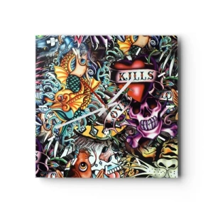 Horloge murale - Pendule murale - Le rêve du tatoueur - 40x40 cm