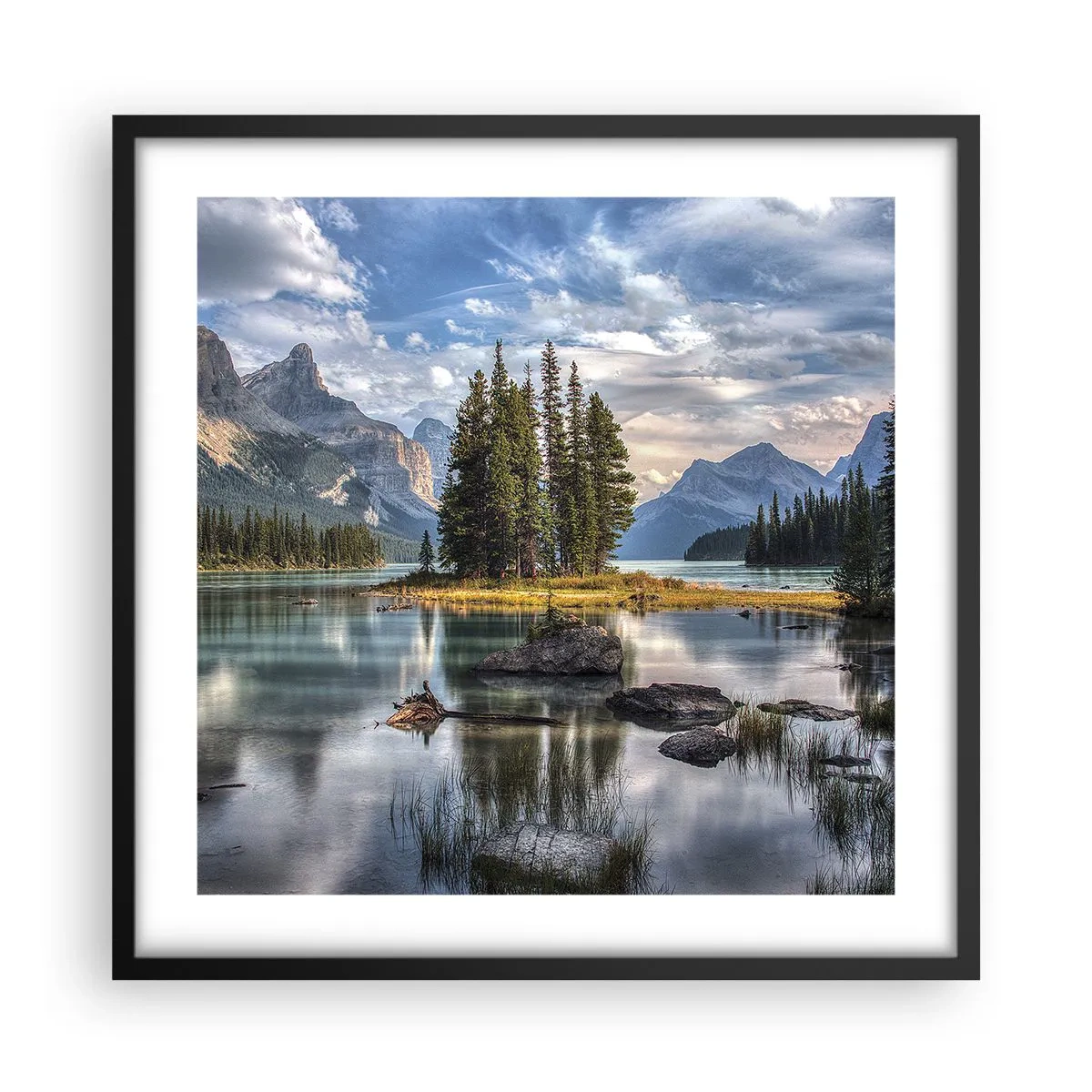 Affiche dans un cadre noir - Poster - Sous les grandes eaux claires - 50x50 cm