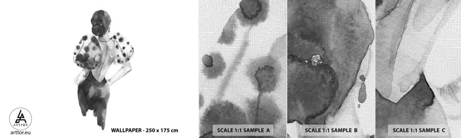 Échantillon de Papier Peint Premium Canvas - Elle est passée juste à côté - Femme, Mode, Modèle - 100x30 cm