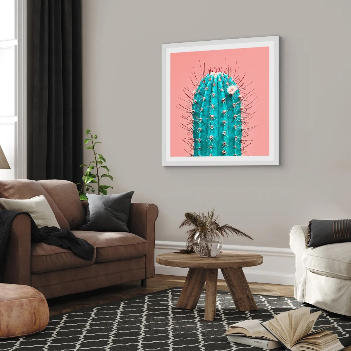 Affiche dans un cadre blanc - Poster - Juste regarde - 50x50 cm