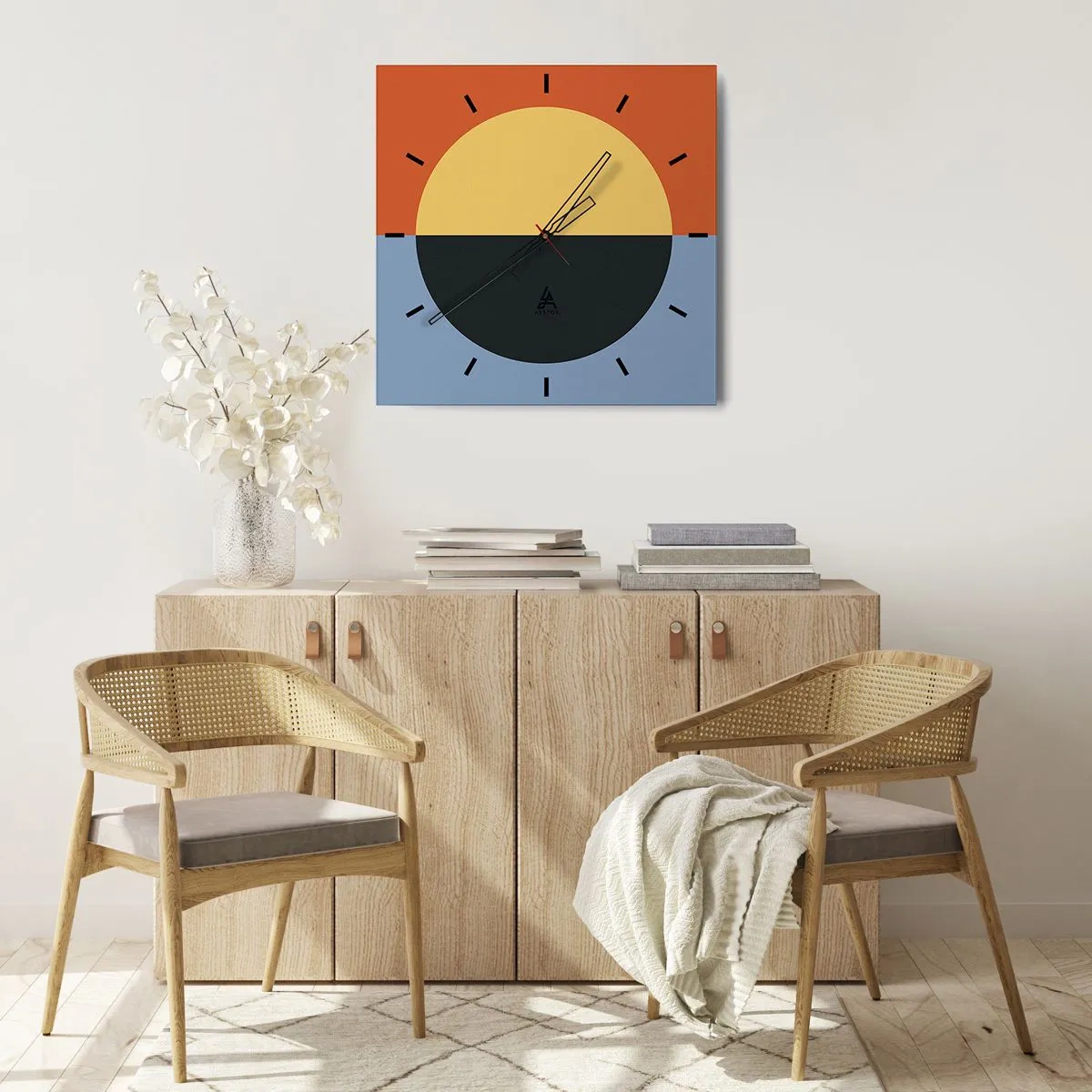 Horloge murale - Pendule murale - Composition de chaleur et de fraîcheur - 40x40 cm