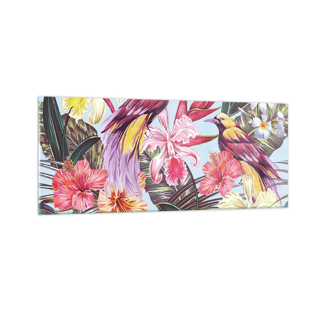 Impression sur verre - Image sur verre - Pétales et plumes - 100x40 cm