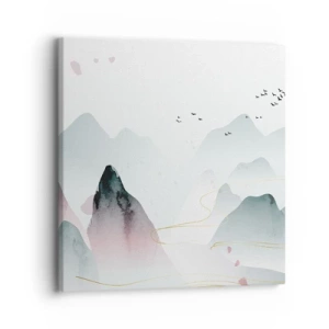 Impression sur toile - Image sur toile - Au-delà des sommets - 30x30 cm