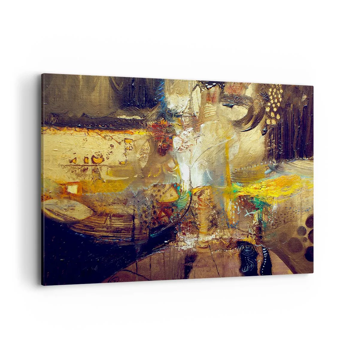 Impression sur toile - Image sur toile - Nature morte abstraite aux couleurs chaudes - 120x80cm - Froid, tiède, chaud - Décoration murale moderne pour le salon et la chambre ARTTOR