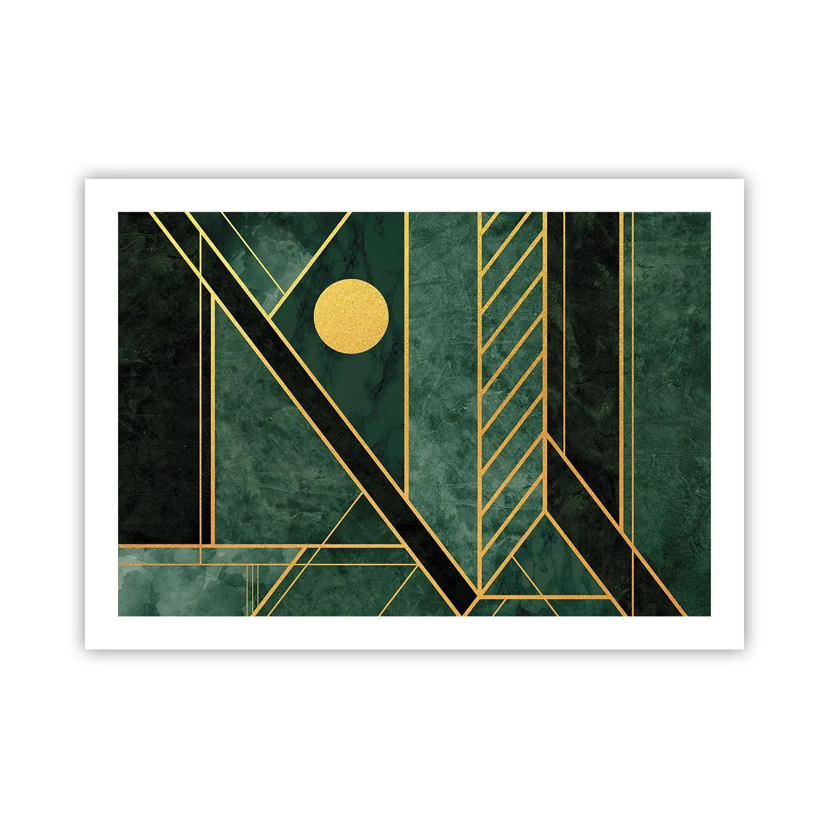 Affiche - Poster - Dynamique or et azur - 70x50 cm