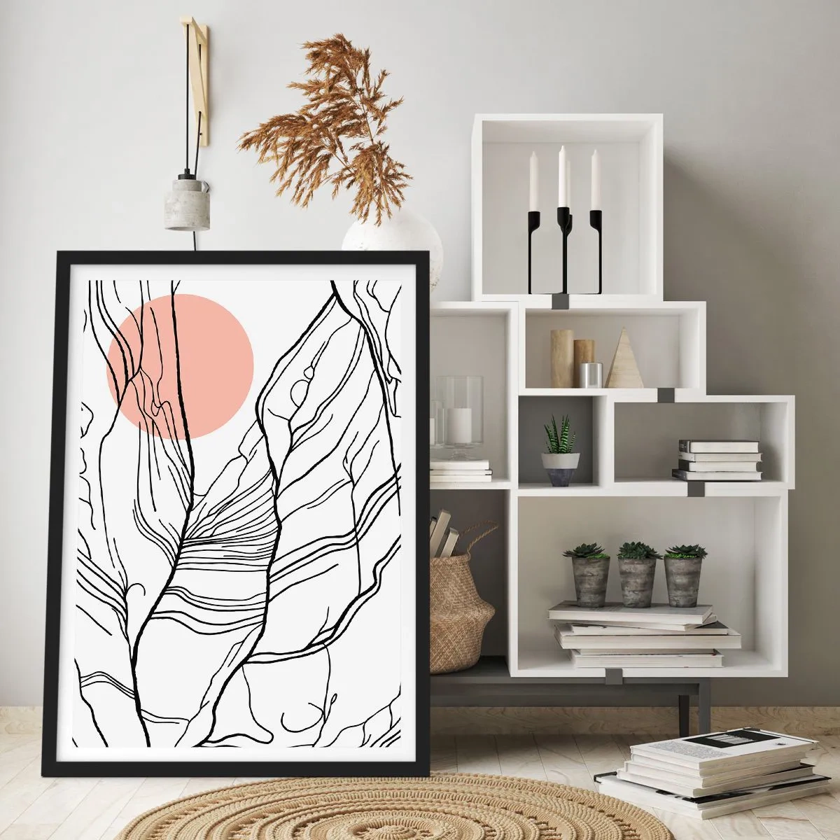 Affiche dans un cadre noir - Poster - Dans un réseau de brindilles - 30x40 cm