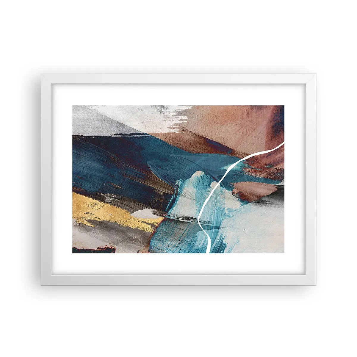 Affiche dans un cadre blanc - Poster - Avec panache et énergie - 40x30 cm