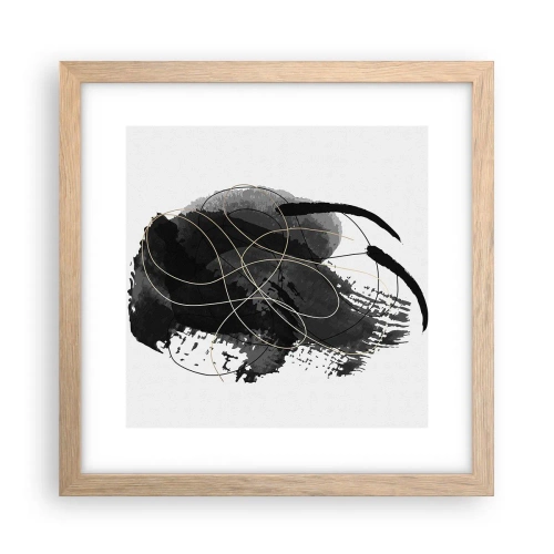 Affiche dans un chêne clair - Poster - Fait de noir - 30x30 cm
