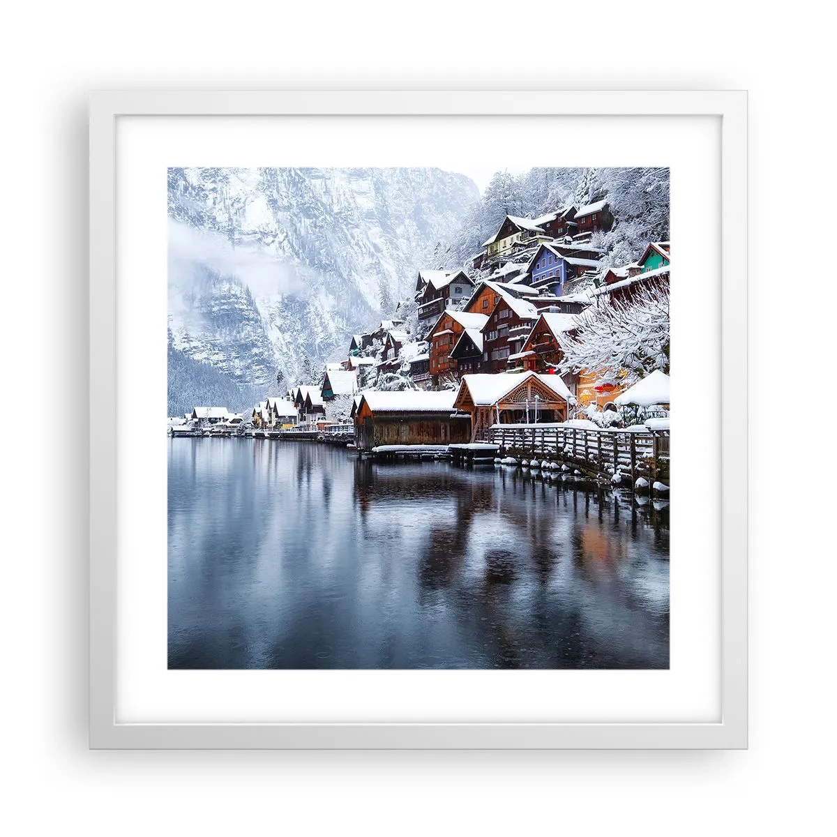 Affiche dans un cadre blanc - Poster - En décoration hivernale - 40x40 cm