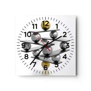Horloge murale - Pendule murale - Balance d'or et d'argent - 30x30 cm
