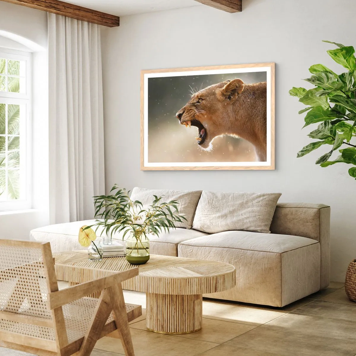 Affiche dans un chêne clair - Poster - Essayez  de ne pas écouter - 50x40 cm