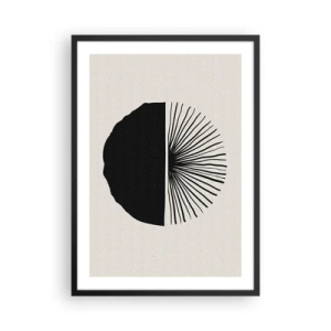 Affiche dans un cadre noir - Poster - Abstraction minimaliste en noir et blanc - 50x70cm - Une gamme de possibilités - Décoration murale moderne pour le salon et la chambre ARTTOR