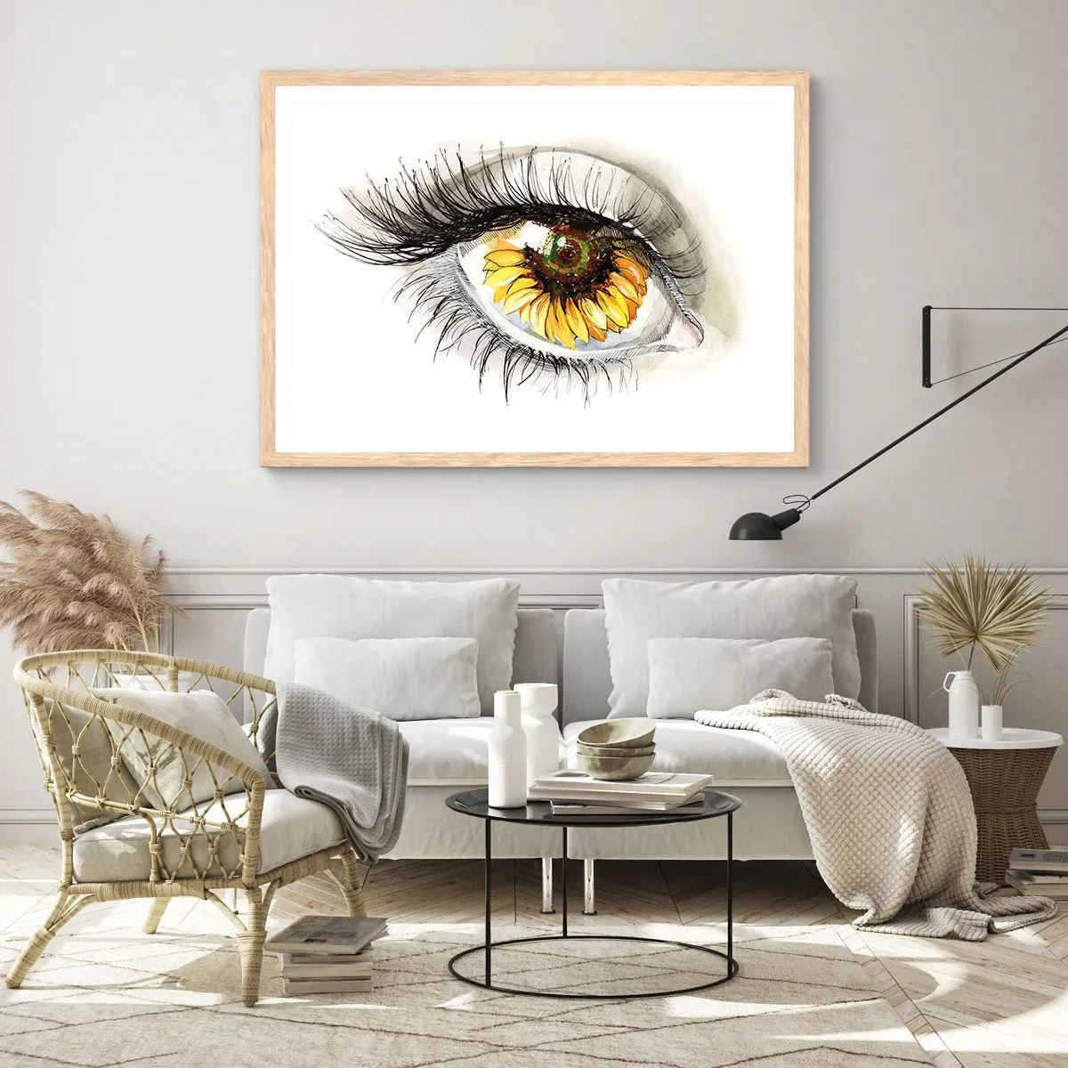 Affiche dans un chêne clair - Poster - Un look aussi chaud que l'été - 100x70 cm