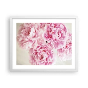 Affiche dans un cadre blanc - Poster - En glamour rose - 50x40 cm