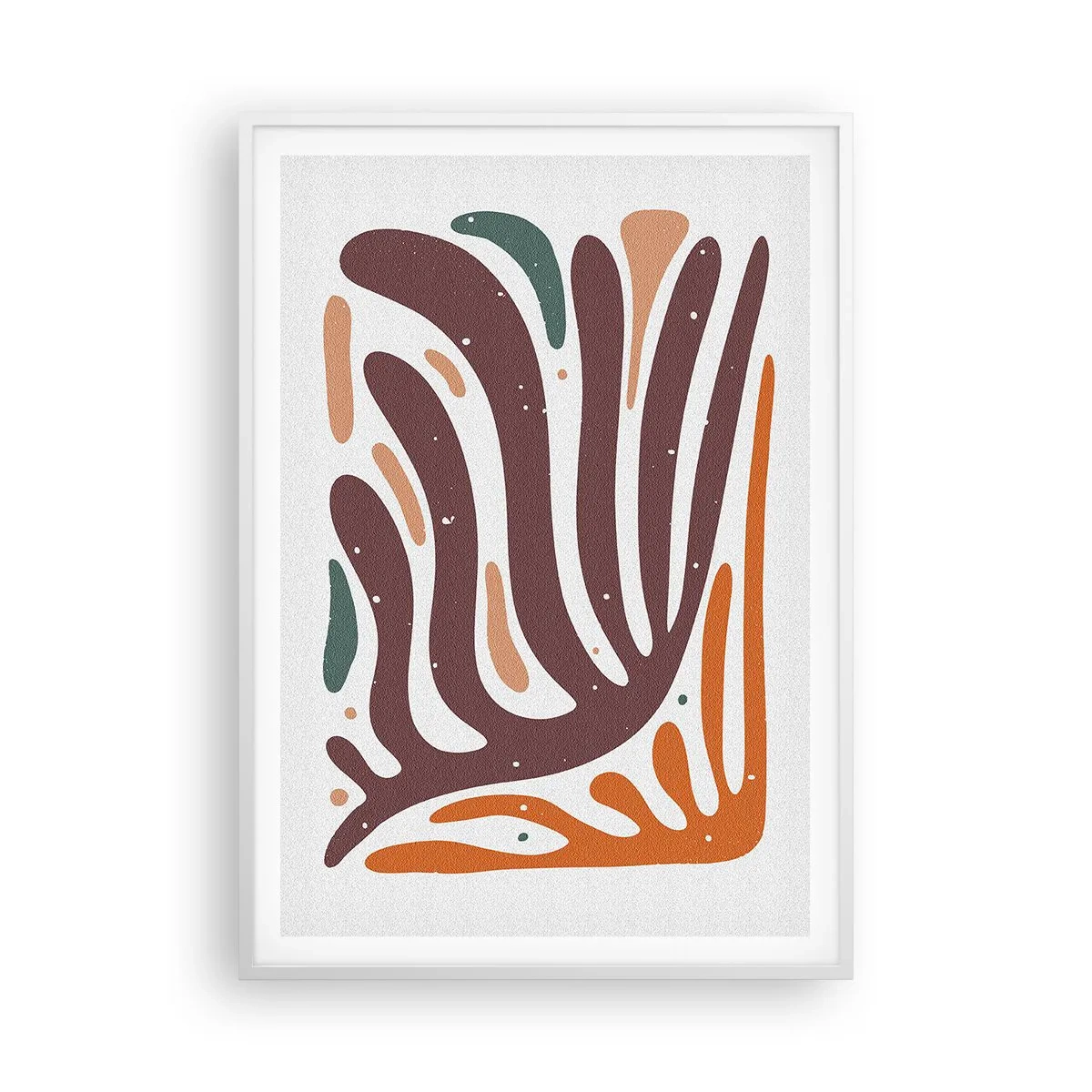 Affiche dans un cadre blanc - Poster - Composition organique rayonnante - 70x100 cm