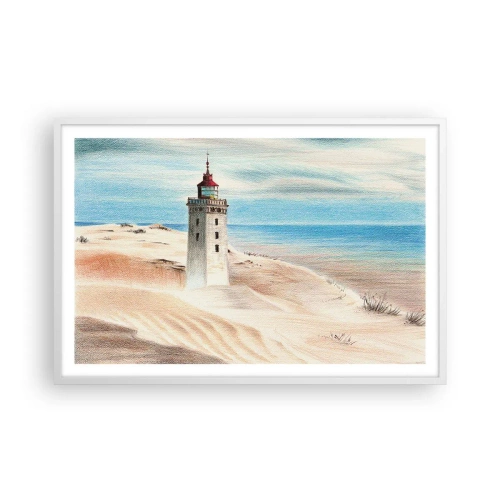 Affiche dans un cadre blanc - Poster - Toujours regarder la mer - 91x61 cm