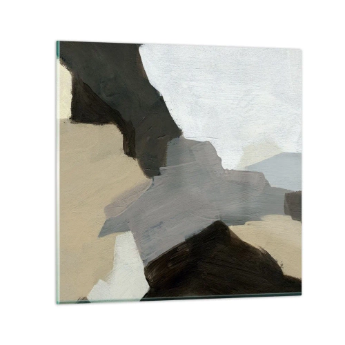 Impression sur verre - Image sur verre - Abstraction : le carrefour du gris - 40x40 cm
