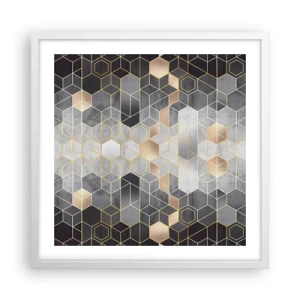 Affiche dans un cadre blanc - Poster - Composition de diamants - 50x50 cm