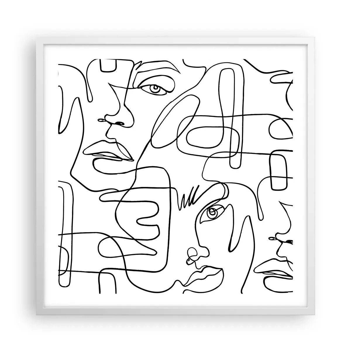 Affiche dans un cadre blanc - Poster - Dans des émotions enchevêtrées - 60x60 cm