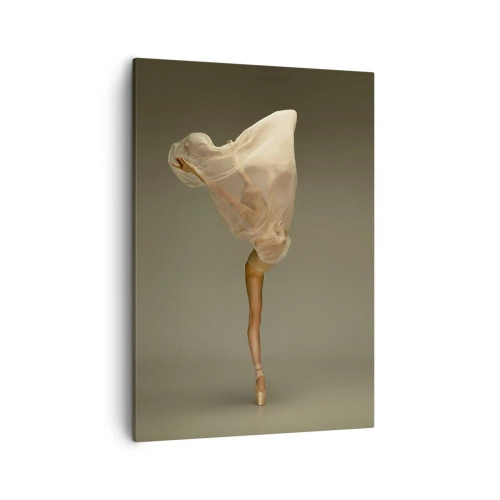 Impression sur toile - Image sur toile - Une danseuse flottant dans les airs avec du tissu - 50x70cm - Il va bientôt s'envoler - Décoration murale moderne pour le salon et la chambre ARTTOR
