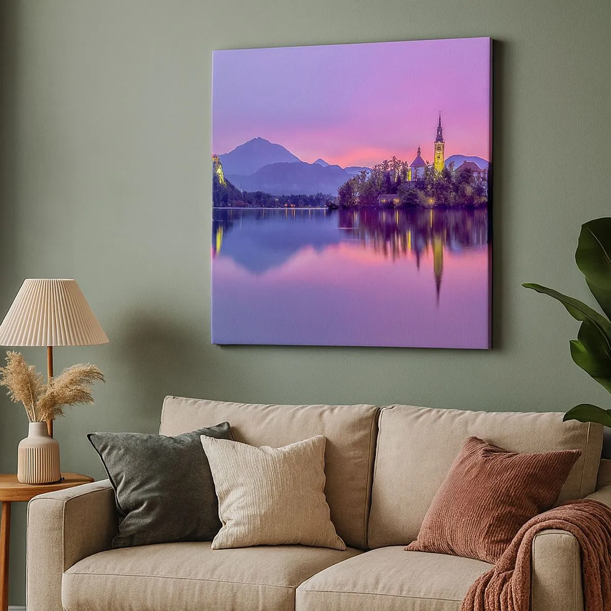 Impression sur toile - Image sur toile - Une île de conte de fées au crépuscule - 30x30 cm