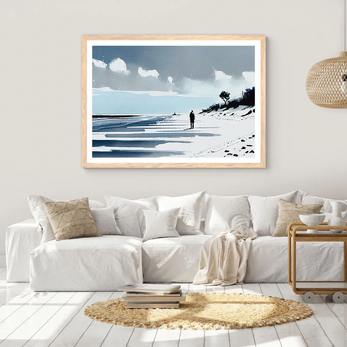 Affiche dans un chêne clair - Poster - Seul à seul - 100x70 cm