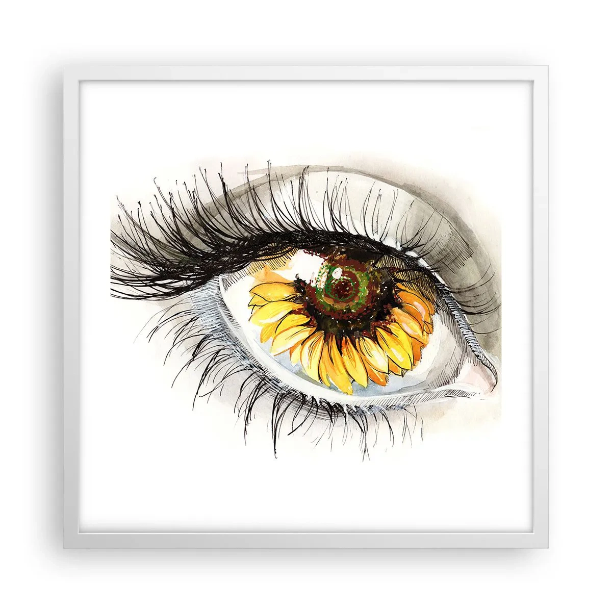 Affiche dans un cadre blanc - Poster - Un look aussi chaud que l'été - 50x50 cm