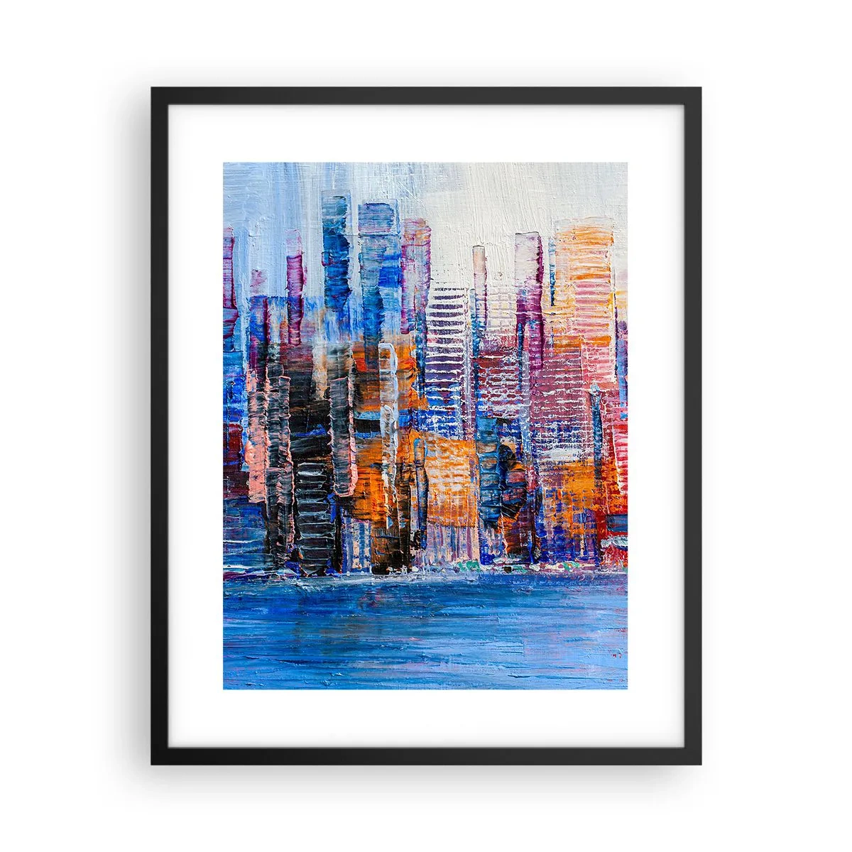 Affiche dans un cadre noir - Poster - Une métropole joyeuse - 40x50 cm