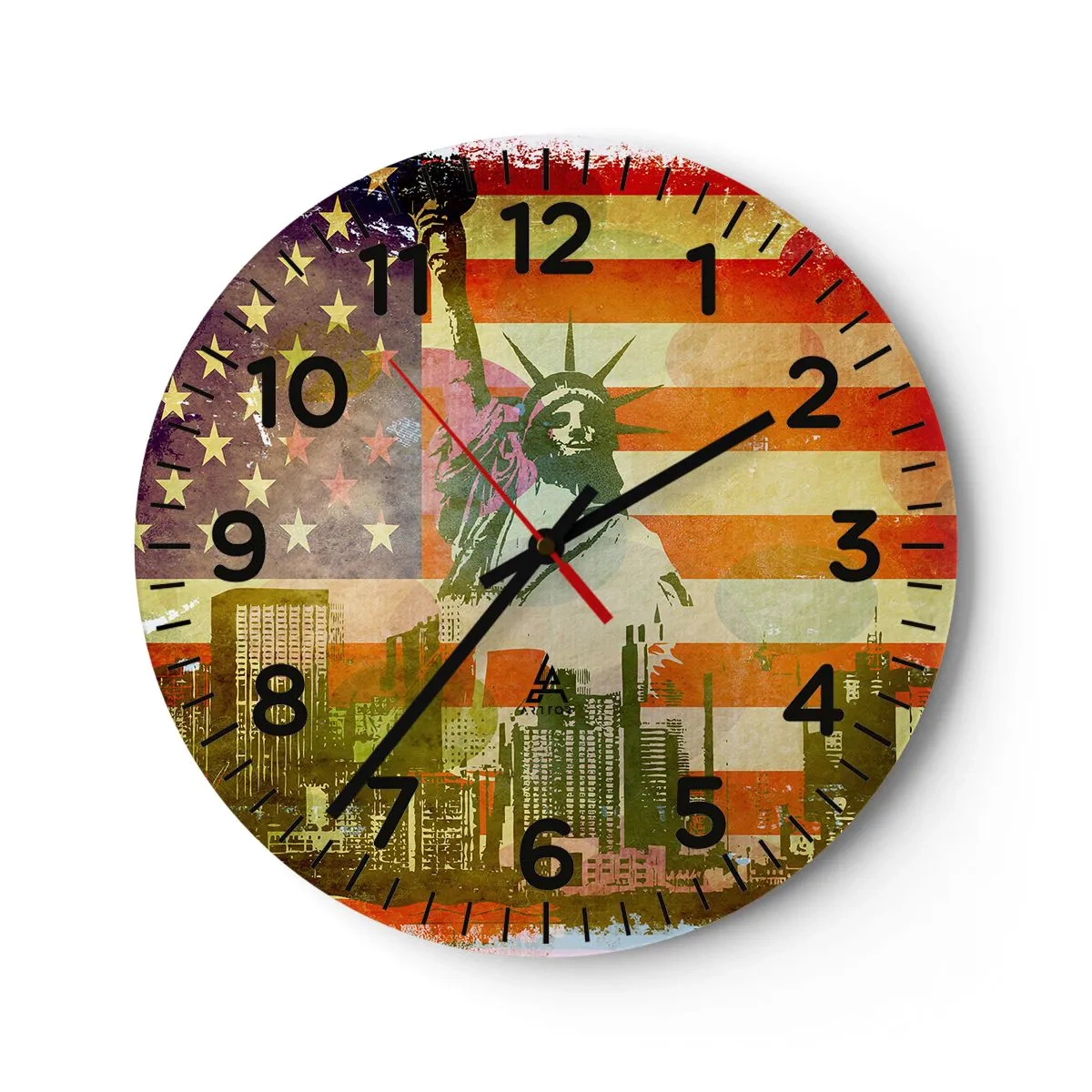 Horloge murale - Pendule murale - Vive l'Amérique! - 40x40 cm