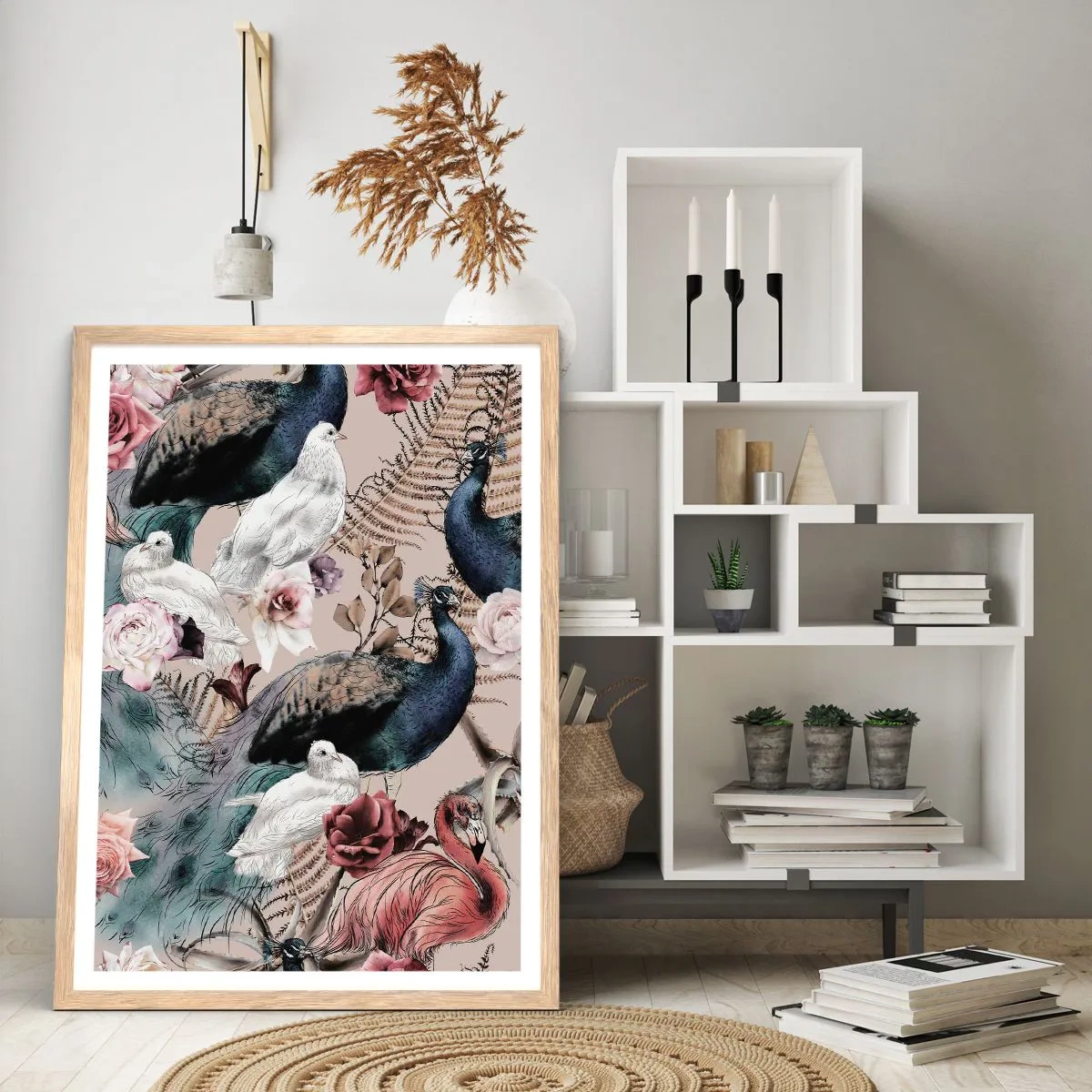 Affiche dans un chêne clair - Poster - Dans un jardin de palace - 30x40 cm